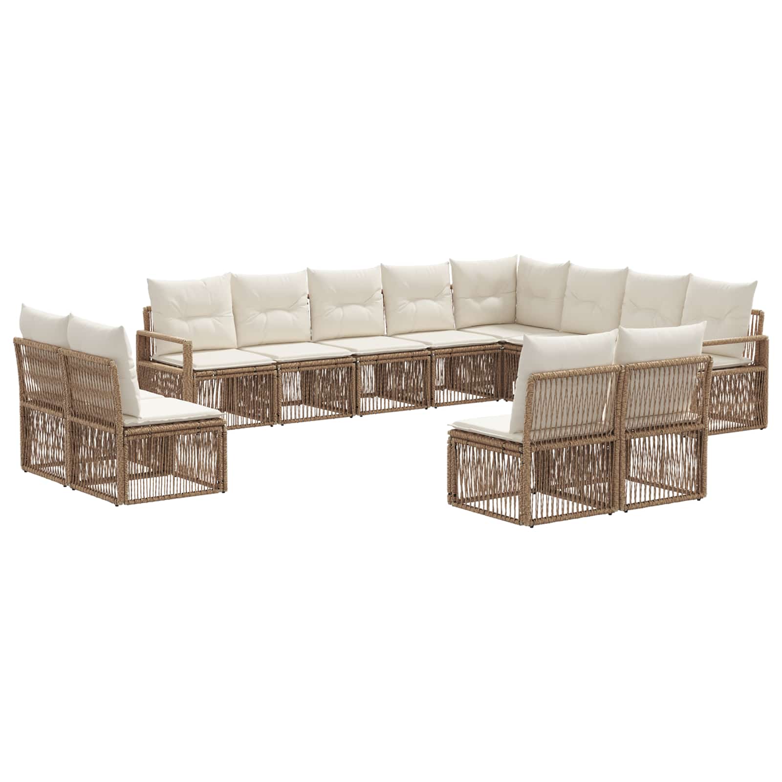 Gartensofa-set 12 pcs Beige Poly-Rattan
