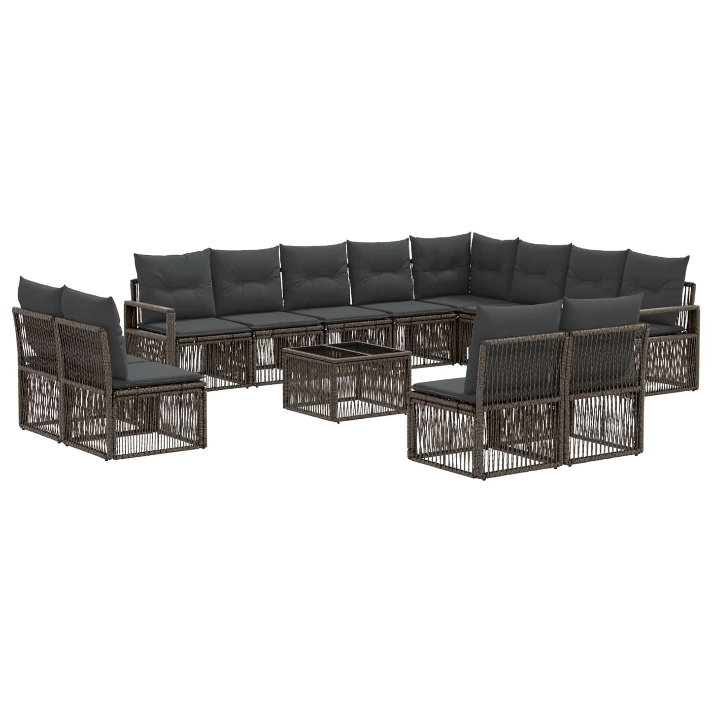 Gartensofa-set 13 stk. Grau Poly-Rattan
