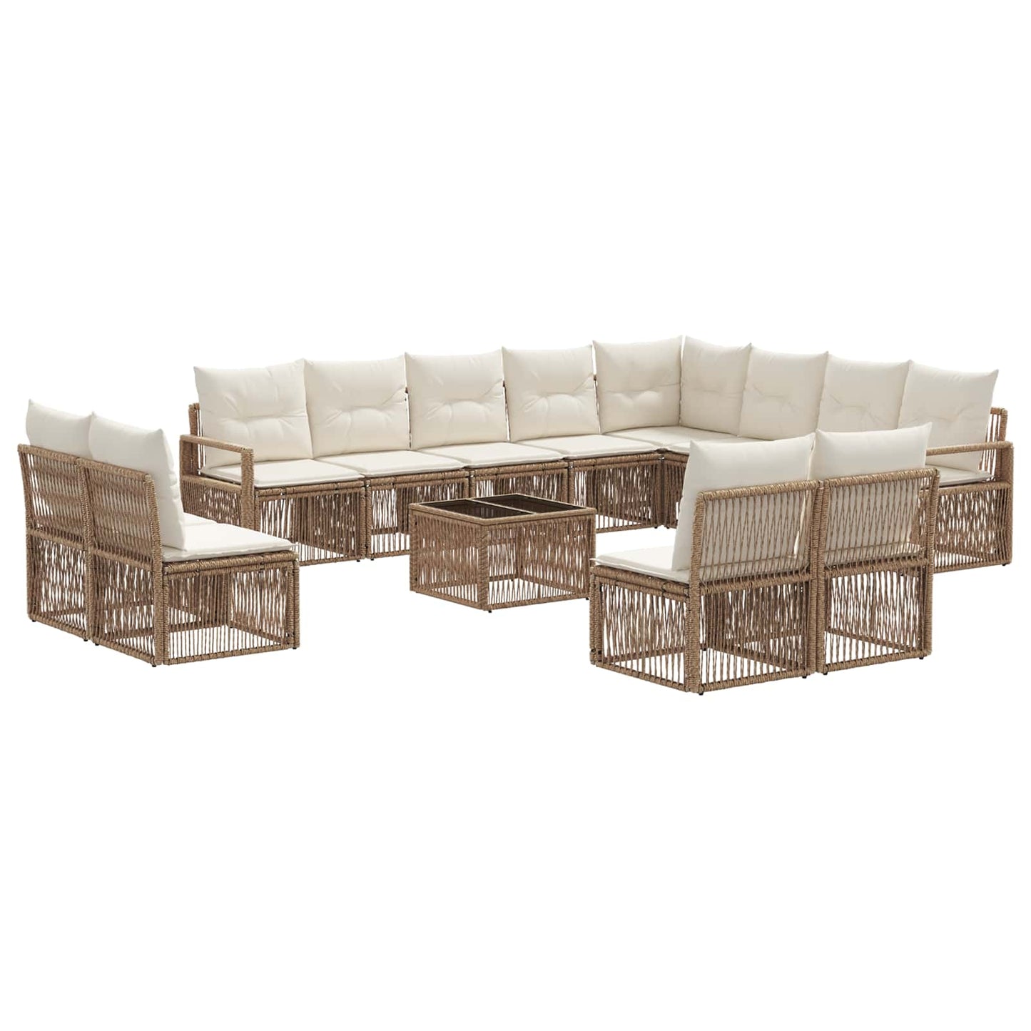 Gartensofa-set 13 pcs Beige Poly-Rattan