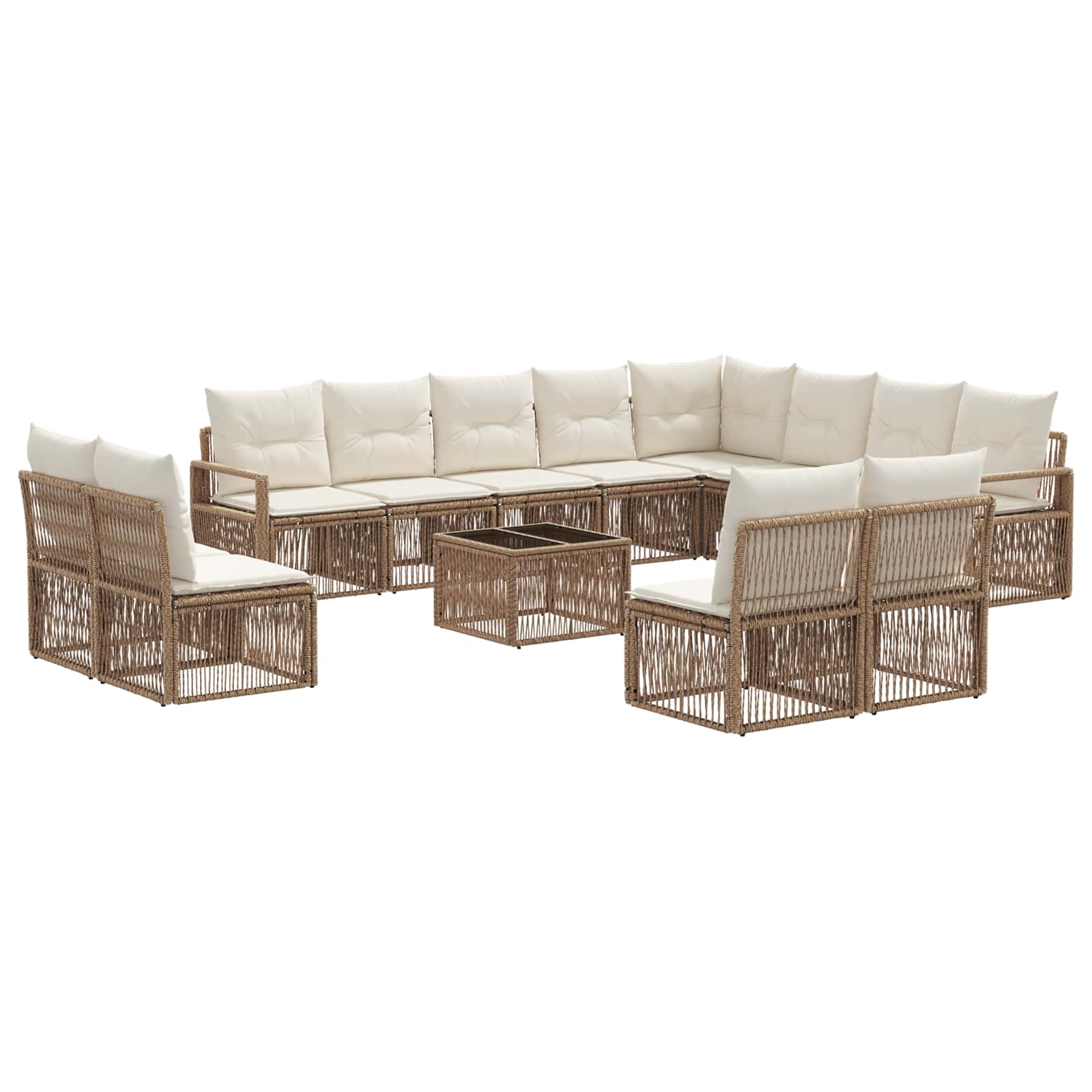 Gartensofa-set 13 pcs Beige Poly-Rattan