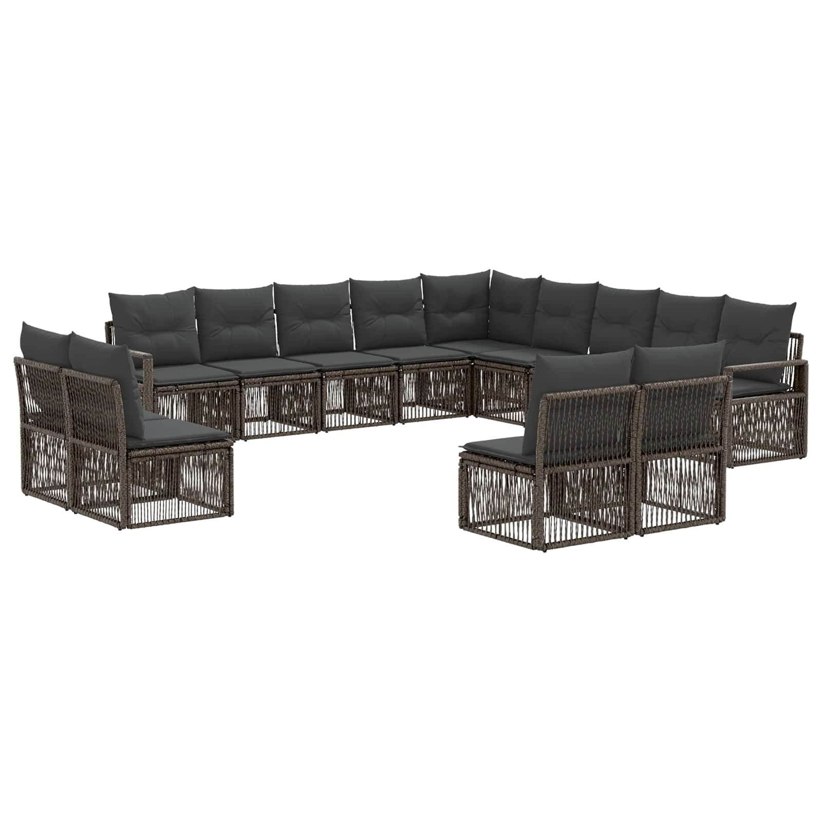 Gartensofa-set 13 stk. Grau Poly-Rattan