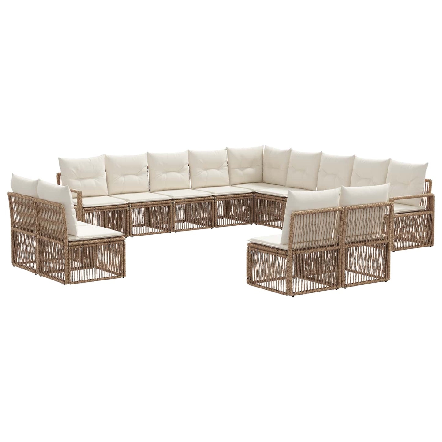 Gartensofa-set 13 pcs Beige Poly-Rattan