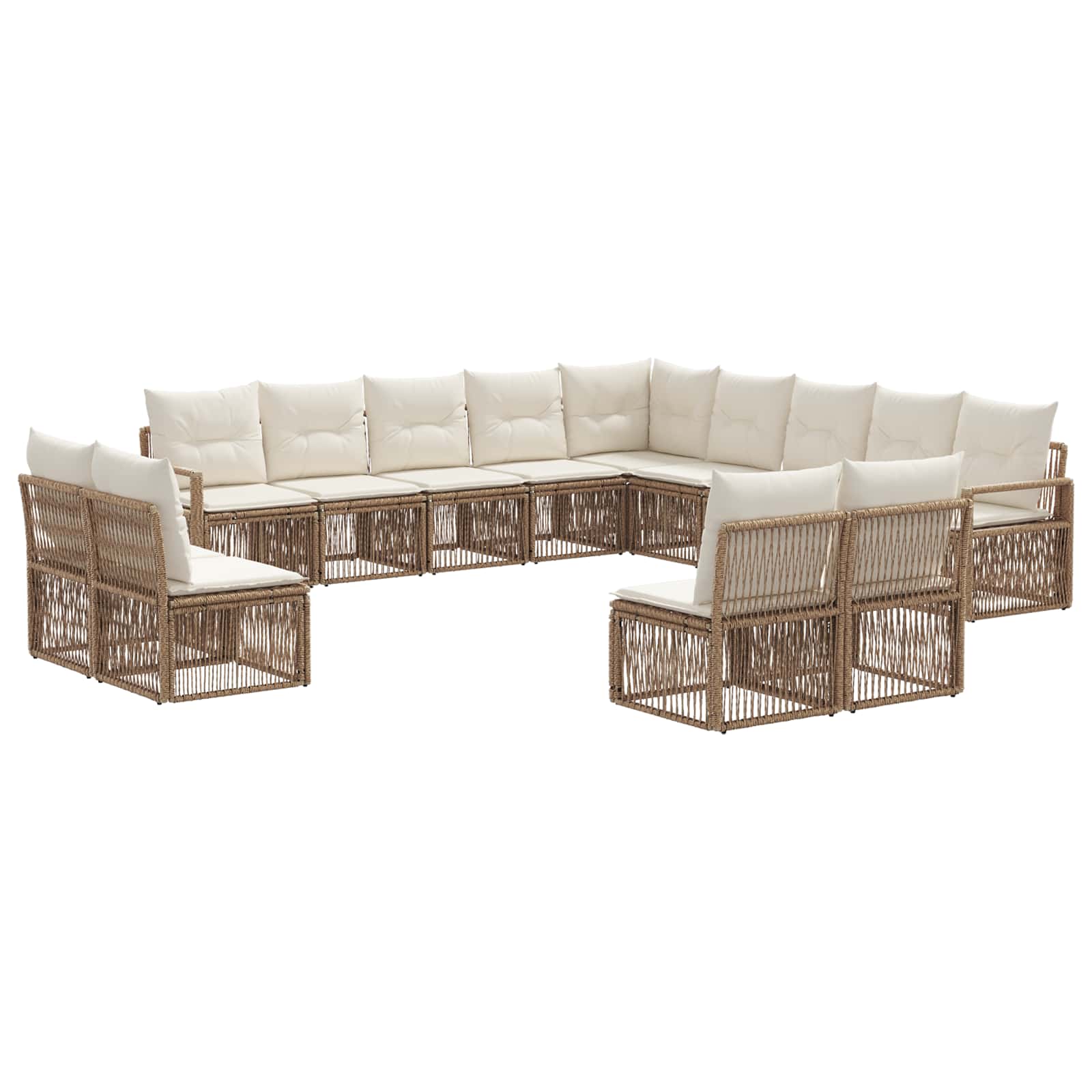 Gartensofa-set 13 pcs Beige Poly-Rattan