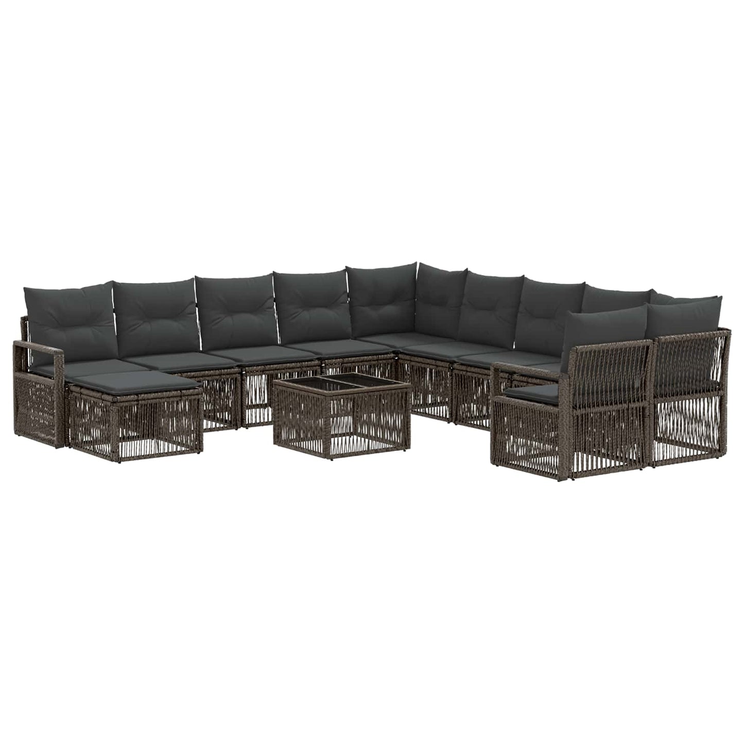 Gartensofa-set 12 stk. Grau Poly-Rattan