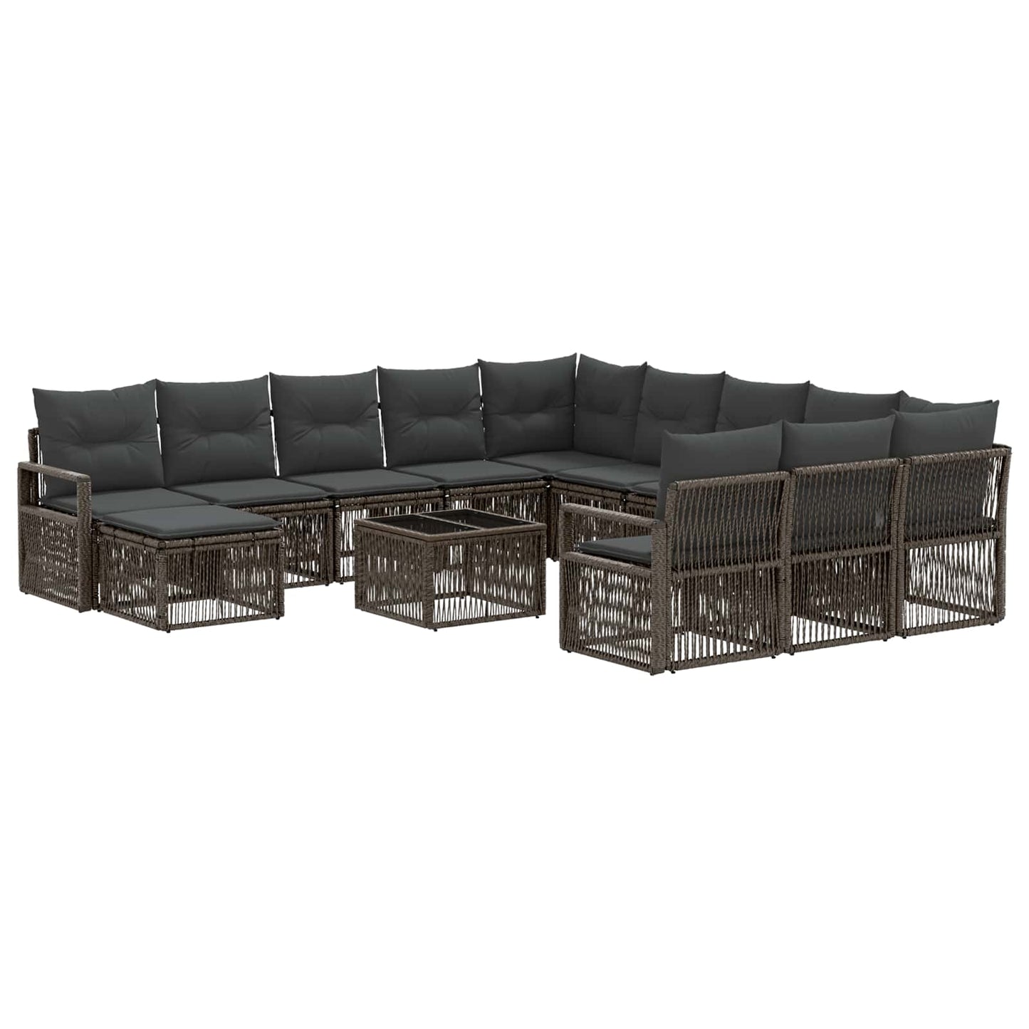 Gartensofa-set 13 stk. Grau Poly-Rattan