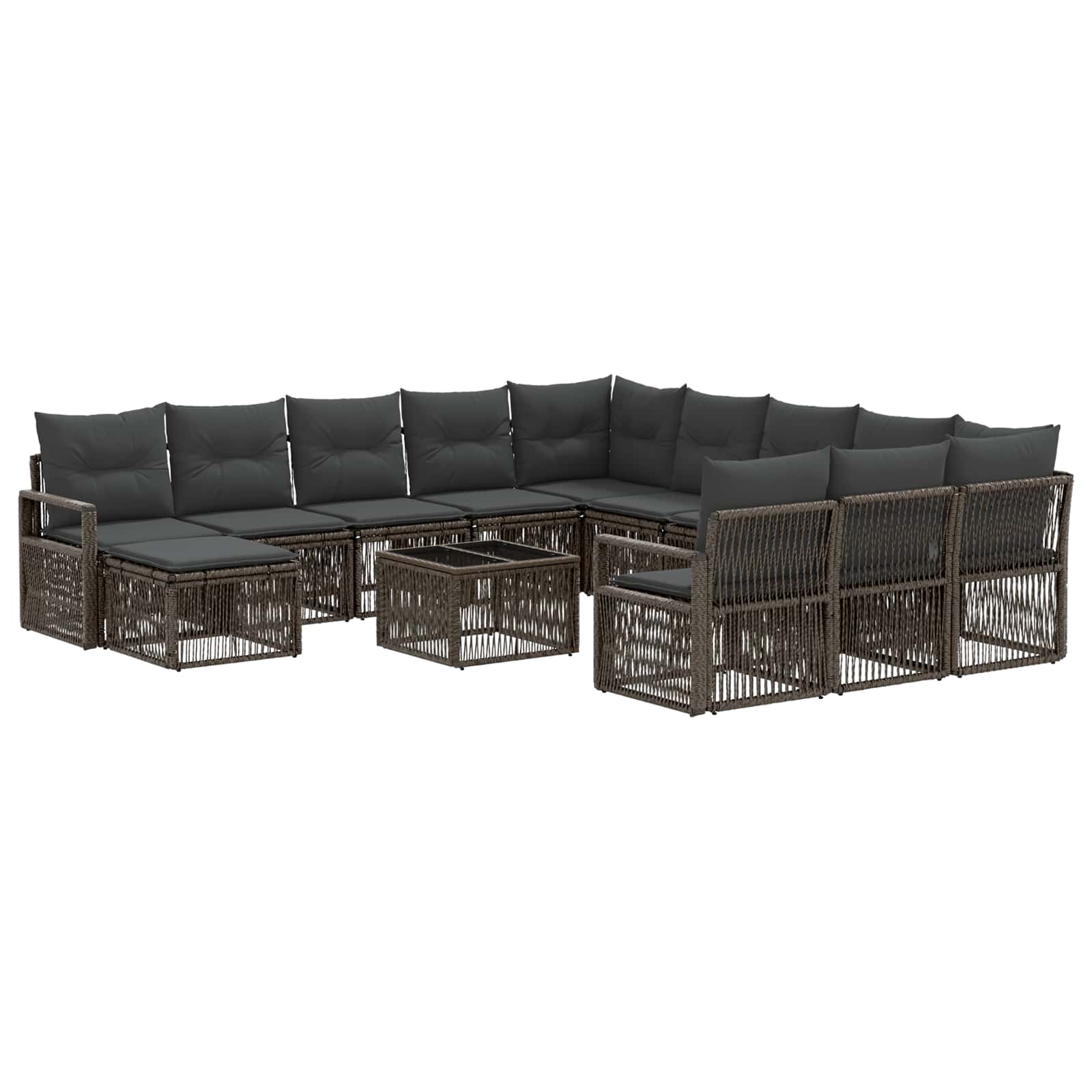 Gartensofa-set 13 stk. Grau Poly-Rattan