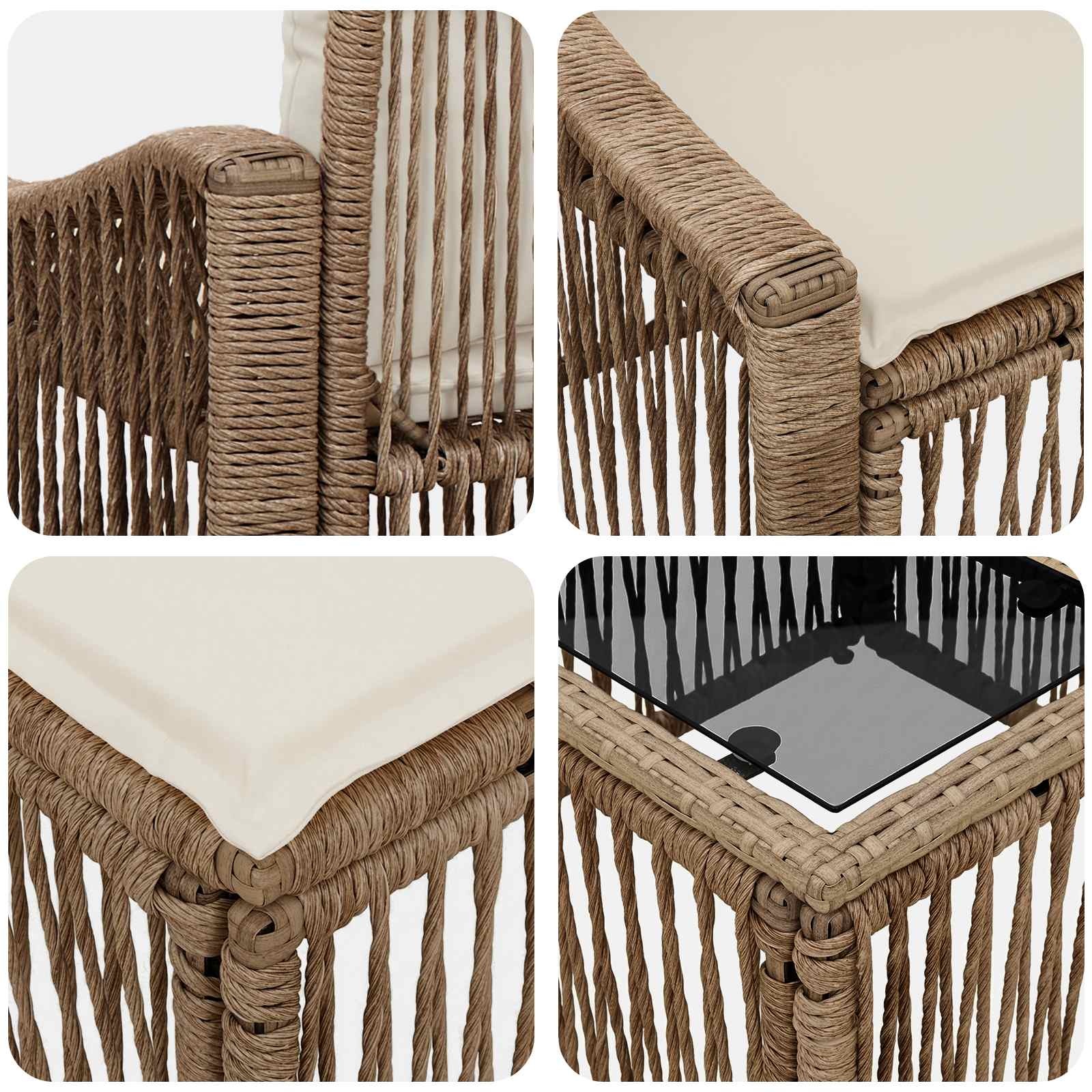 Gartensofa-set 4 pcs Beige Poly-Rattan