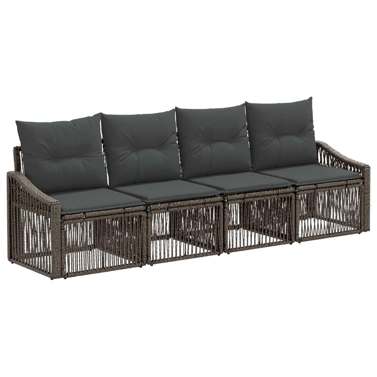 Gartensofa-set 4 stk. Grau Poly-Rattan