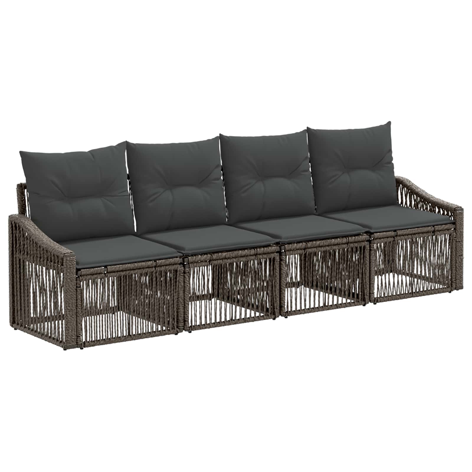 Gartensofa-set 4 stk. Grau Poly-Rattan