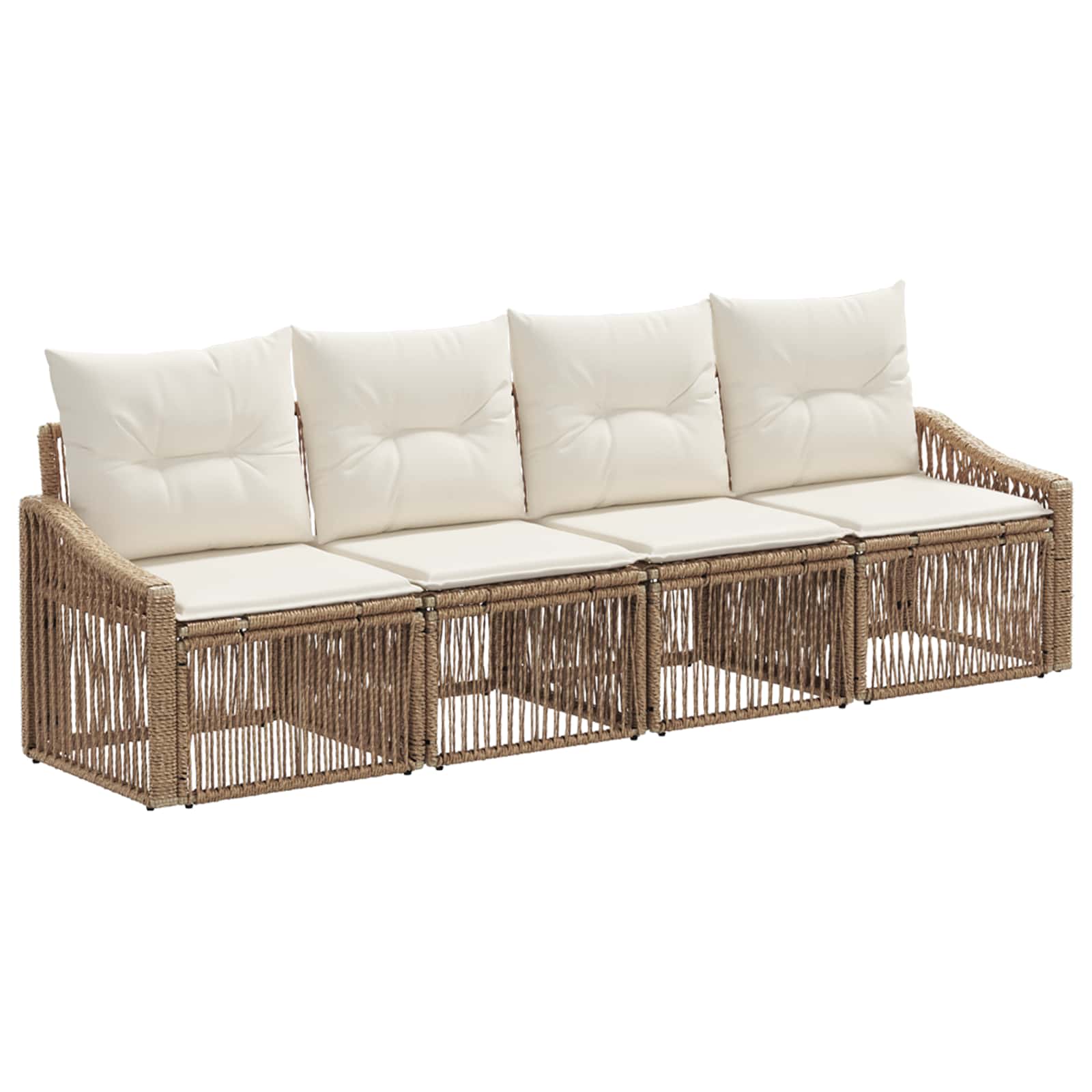 Gartensofa-set 4 pcs Beige Poly-Rattan
