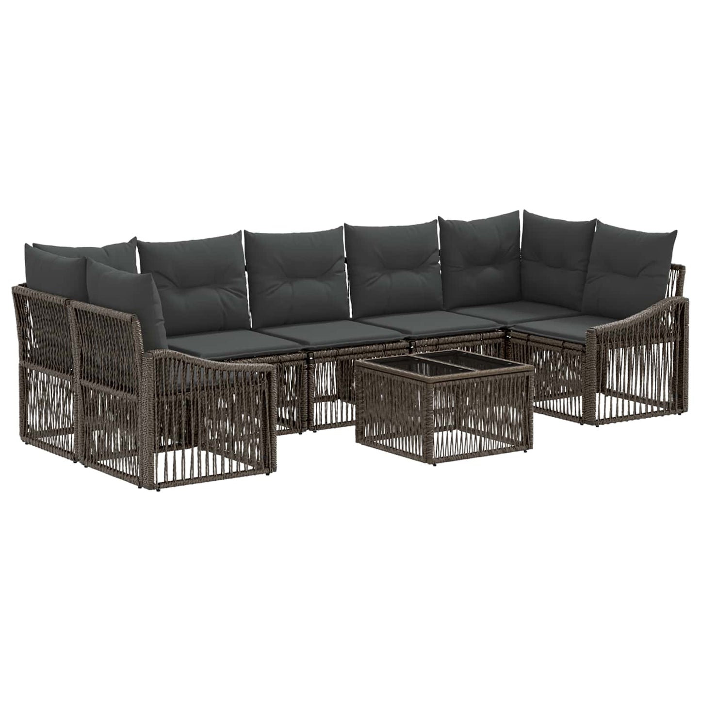 Gartensofa-set 8 stk. Grau Poly-Rattan