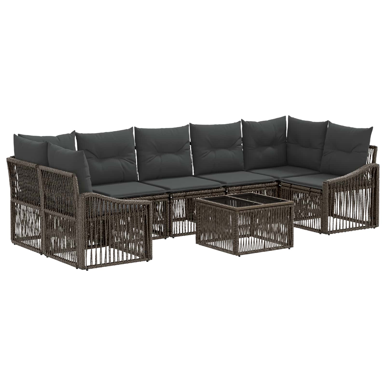 Gartensofa-set 8 stk. Grau Poly-Rattan