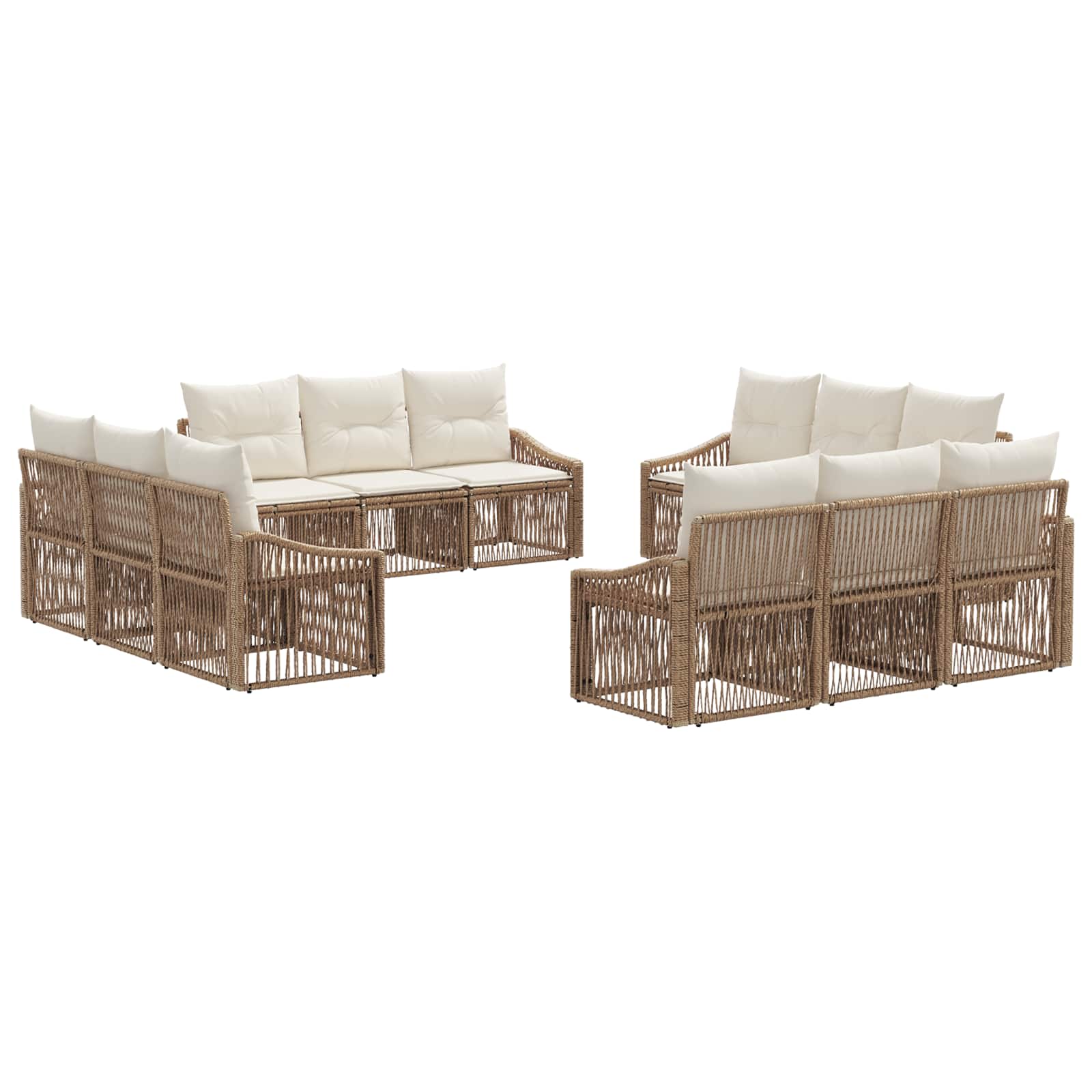 Gartensofa-set 12 pcs Beige Poly-Rattan