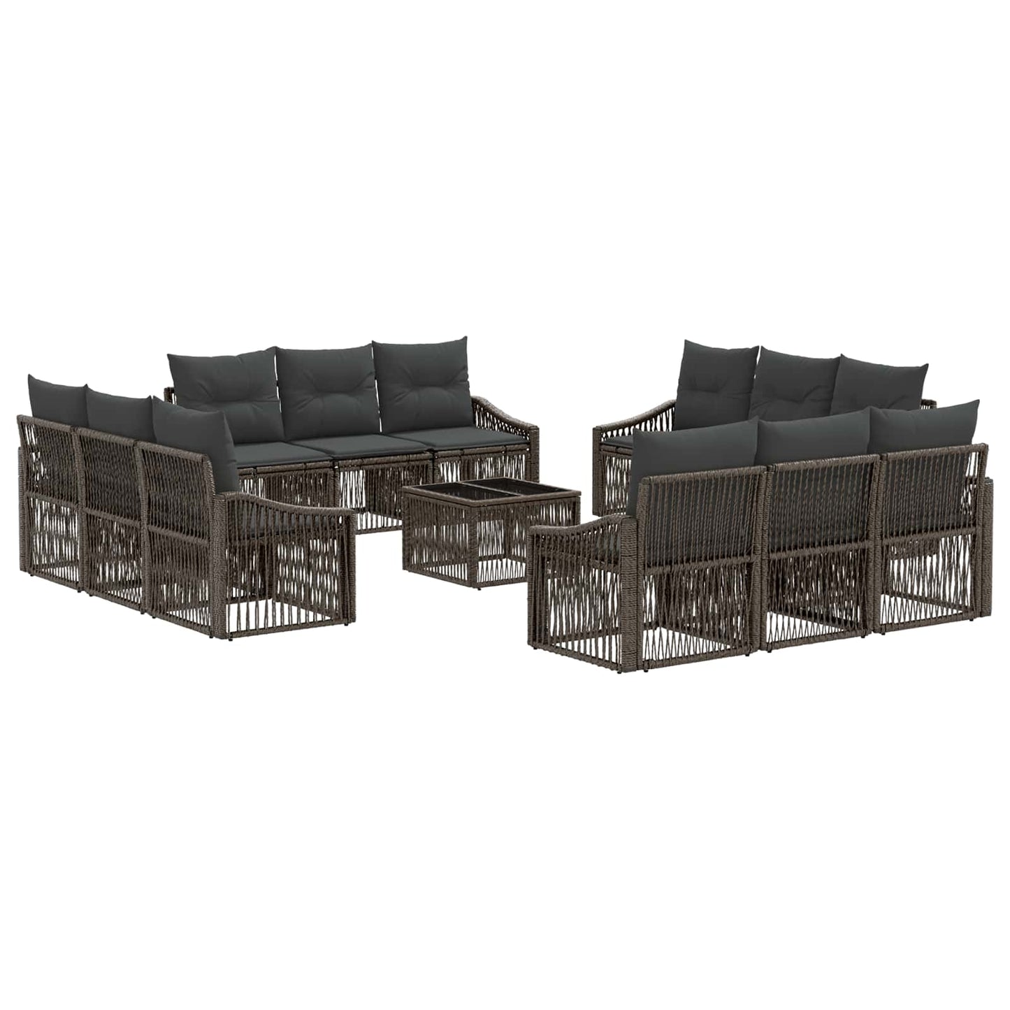 Gartensofa-set 13 stk. Grau Poly-Rattan