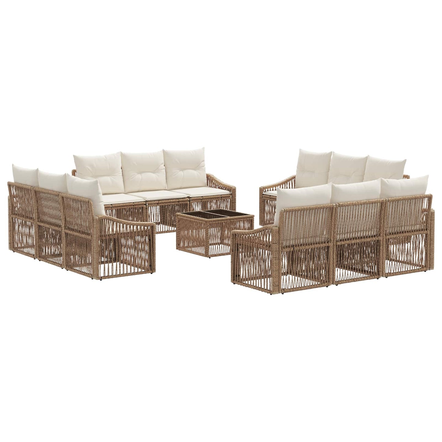 Gartensofa-set 13 pcs Beige Poly-Rattan