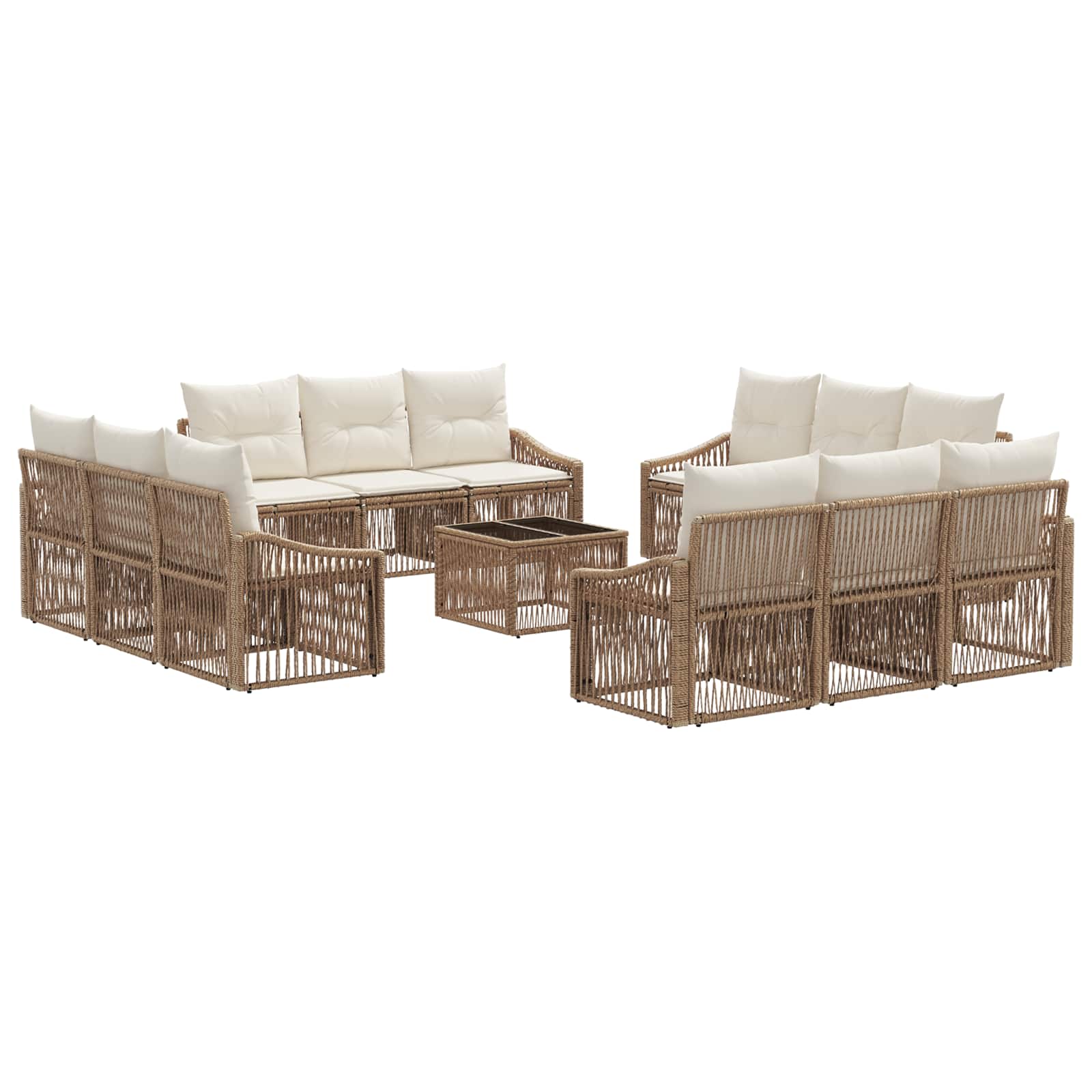 Gartensofa-set 13 pcs Beige Poly-Rattan
