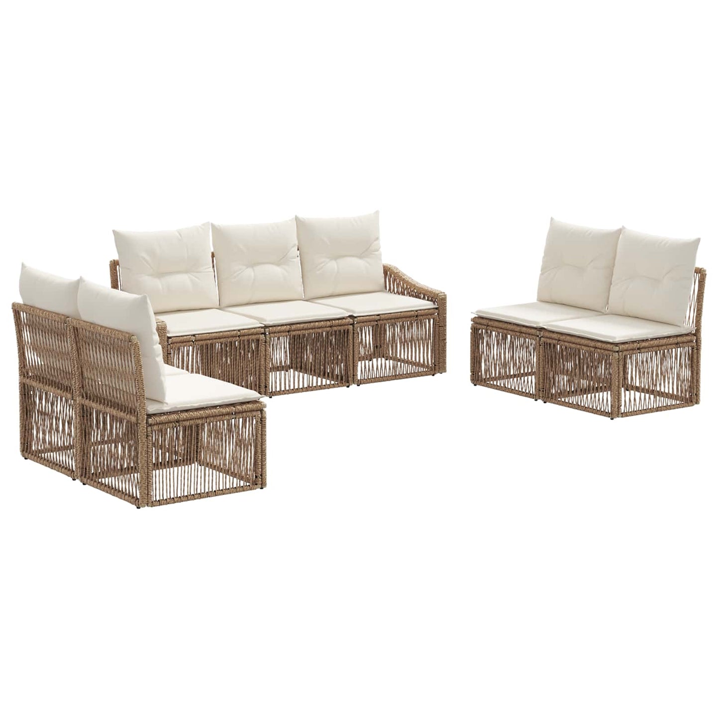 Gartensofa-set 7 pcs Beige Poly-Rattan