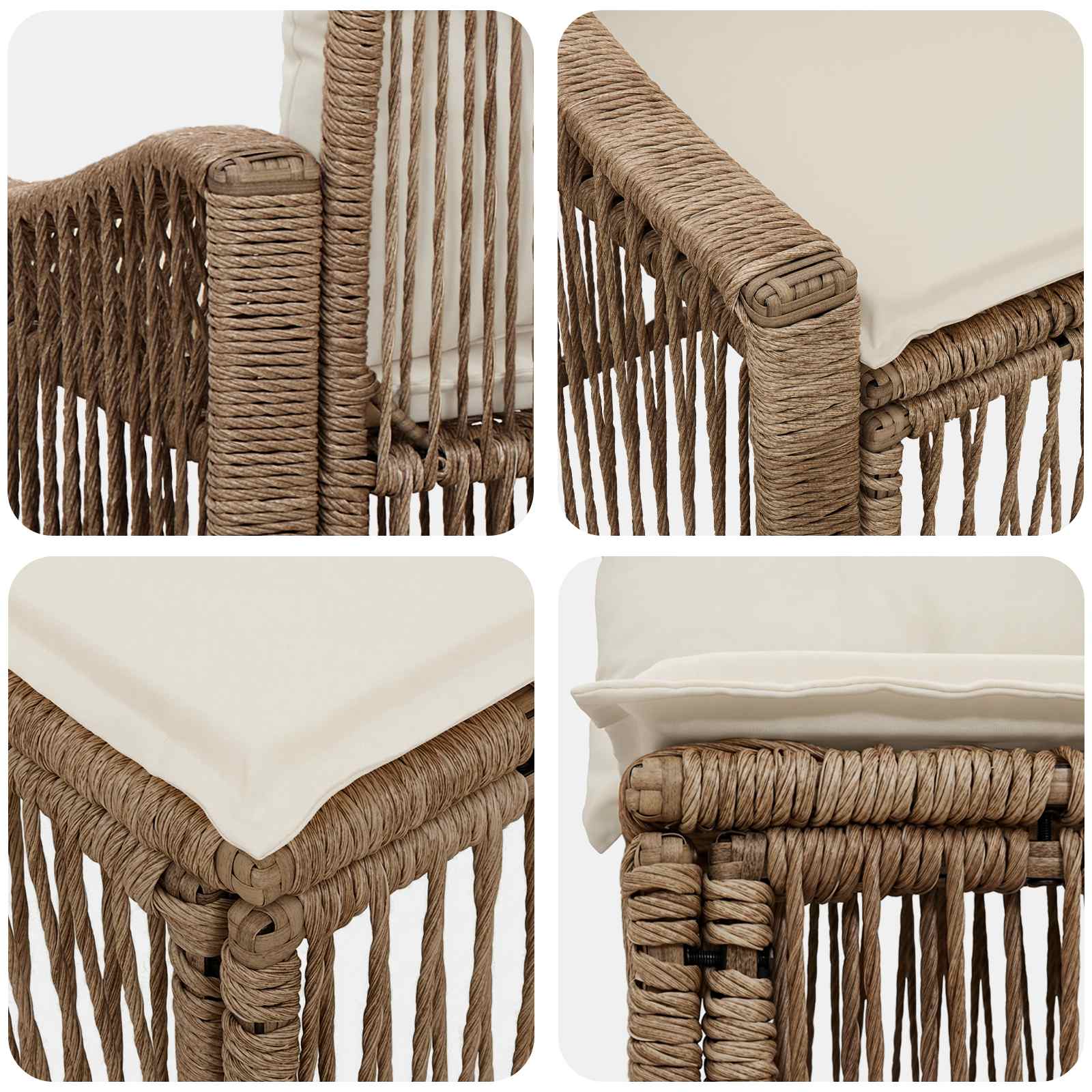 Gartensofa-set 4 stk. Beige Poly-Rattan