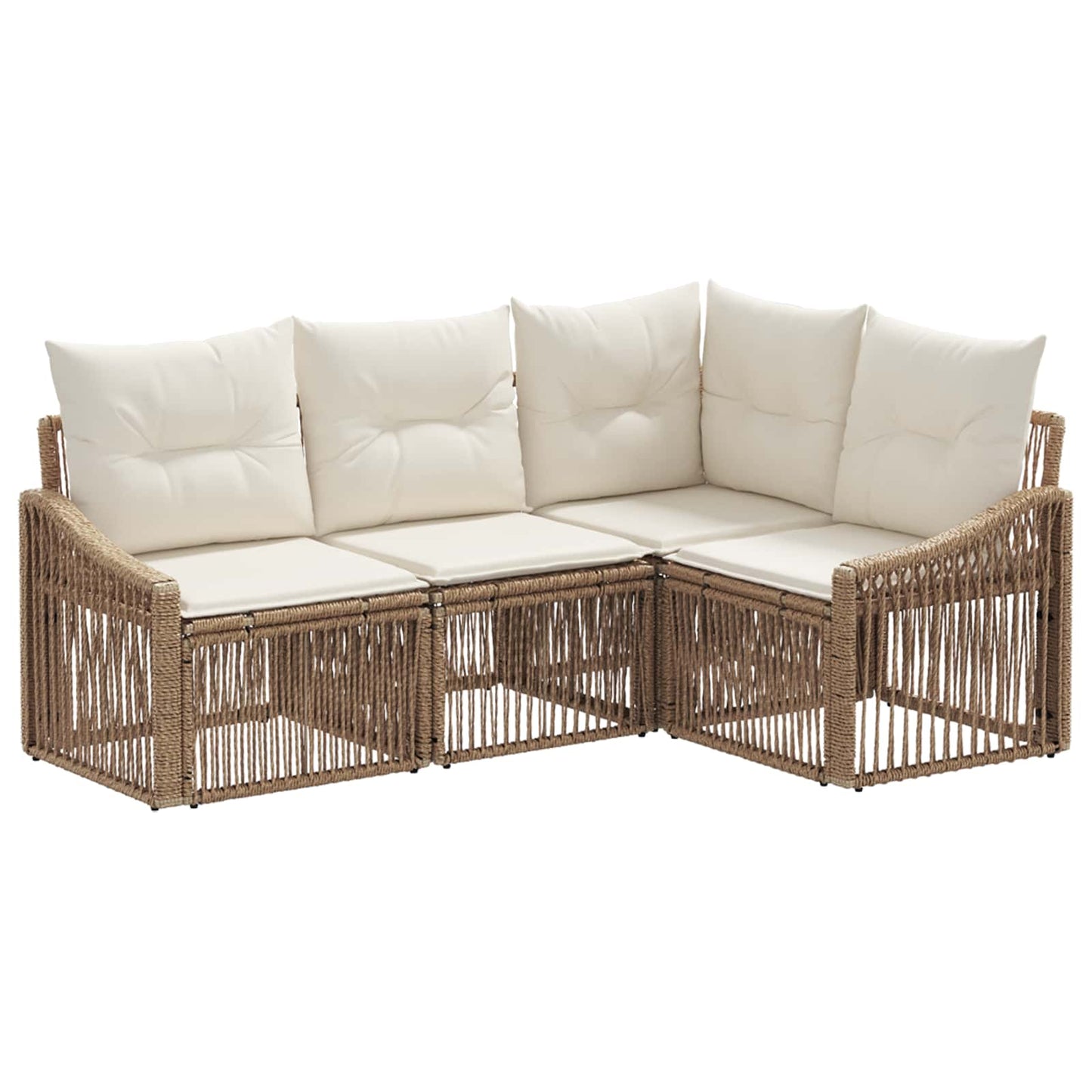 Gartensofa-set 4 stk. Beige Poly-Rattan