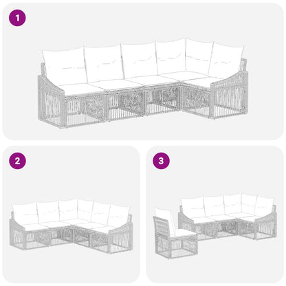 Gartensofa-set 5 stk. Schwarz Poly-Rattan