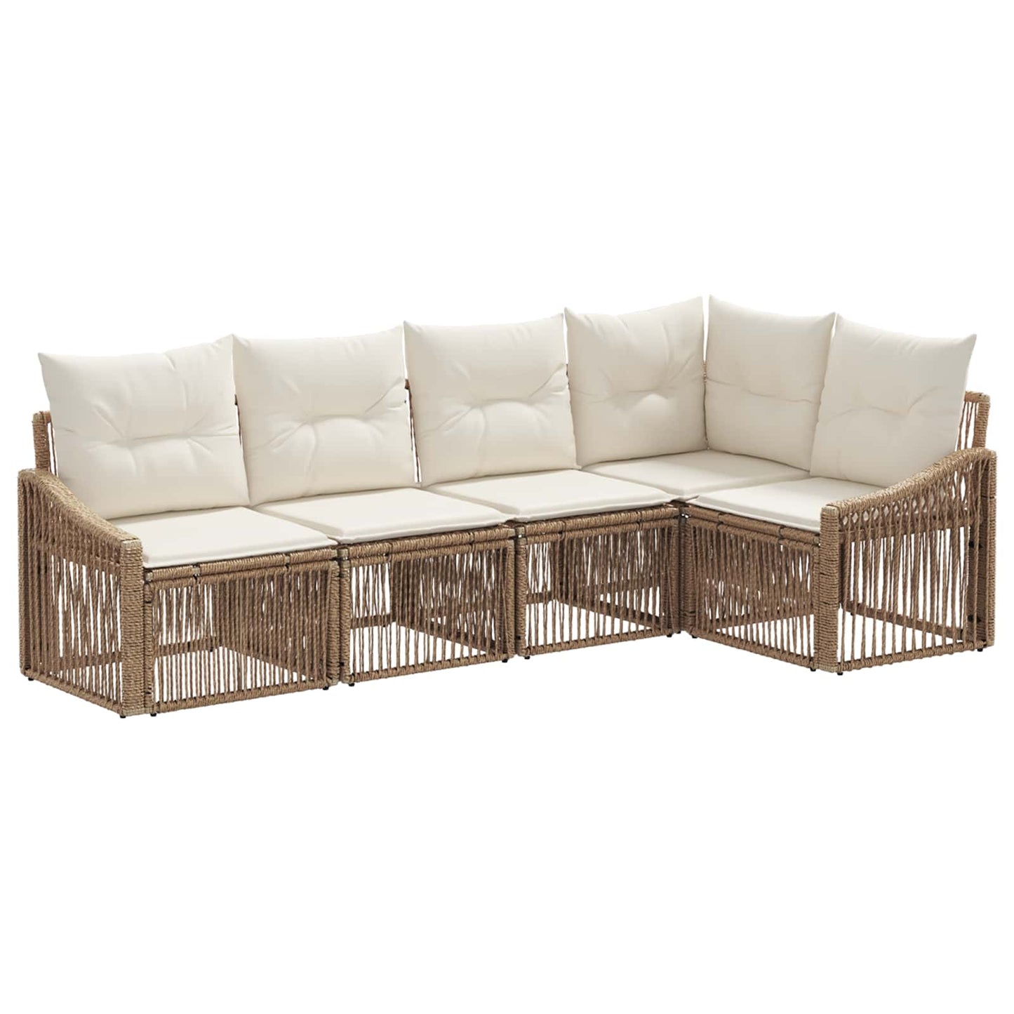 Gartensofa-set 5 pcs Beige Poly-Rattan