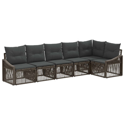 Gartensofa-set 6 stk. Grau Poly-Rattan