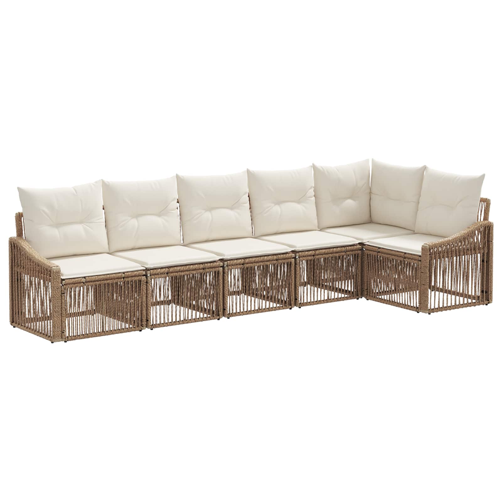Gartensofa-set 6 pcs Beige Poly-Rattan