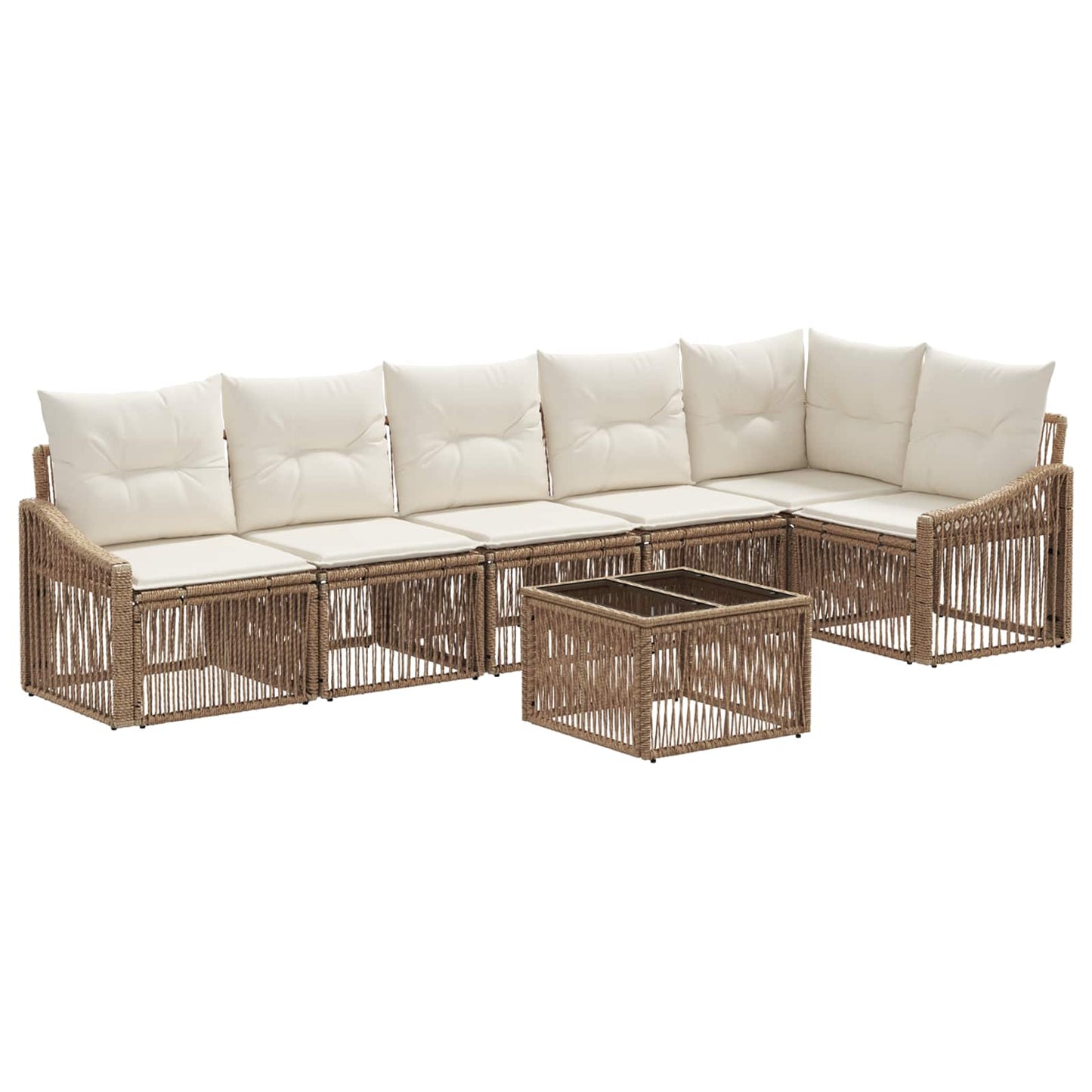 Gartensofa-set 7 pcs Beige Poly-Rattan