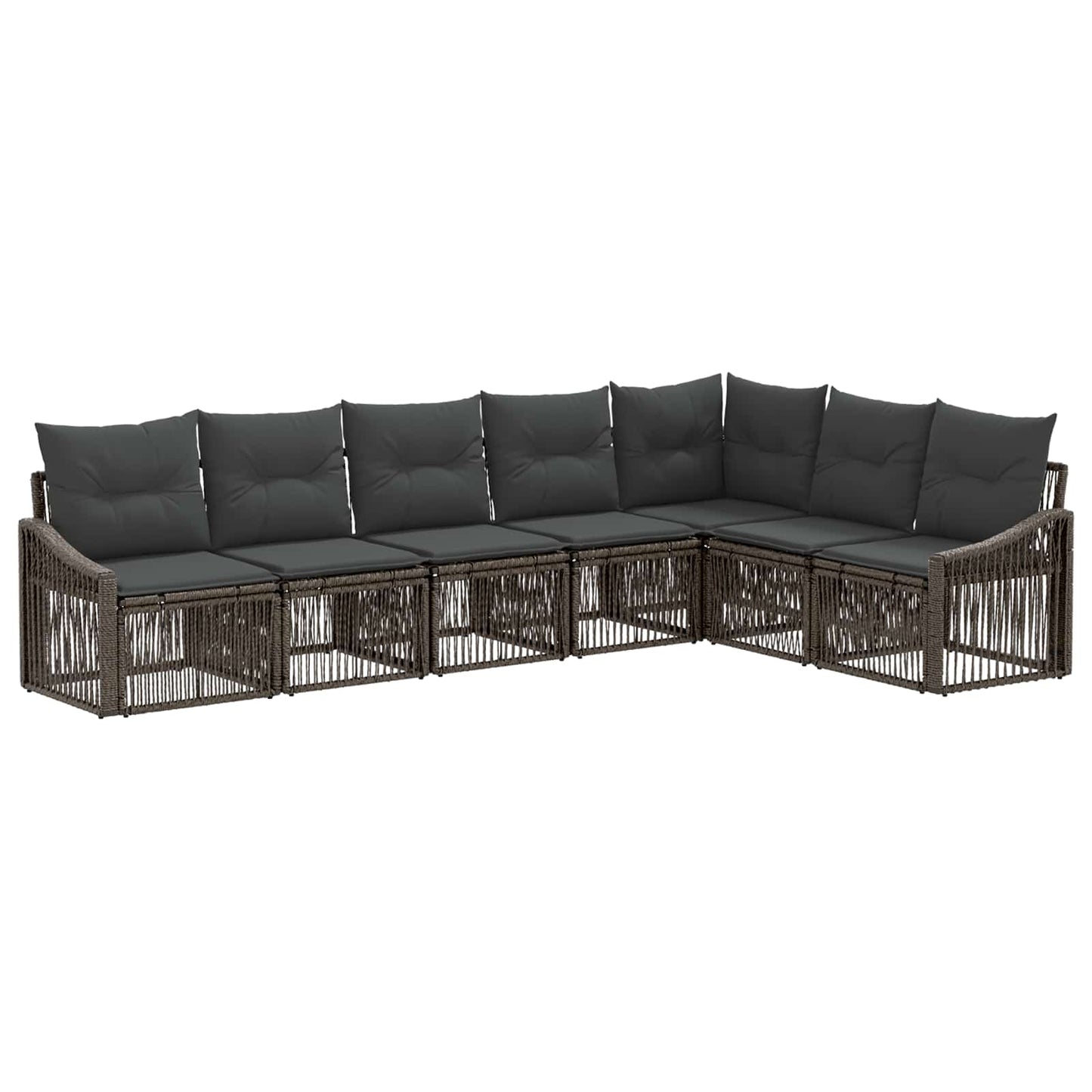 Gartensofa-set 7 pcs Grau Poly-Rattan