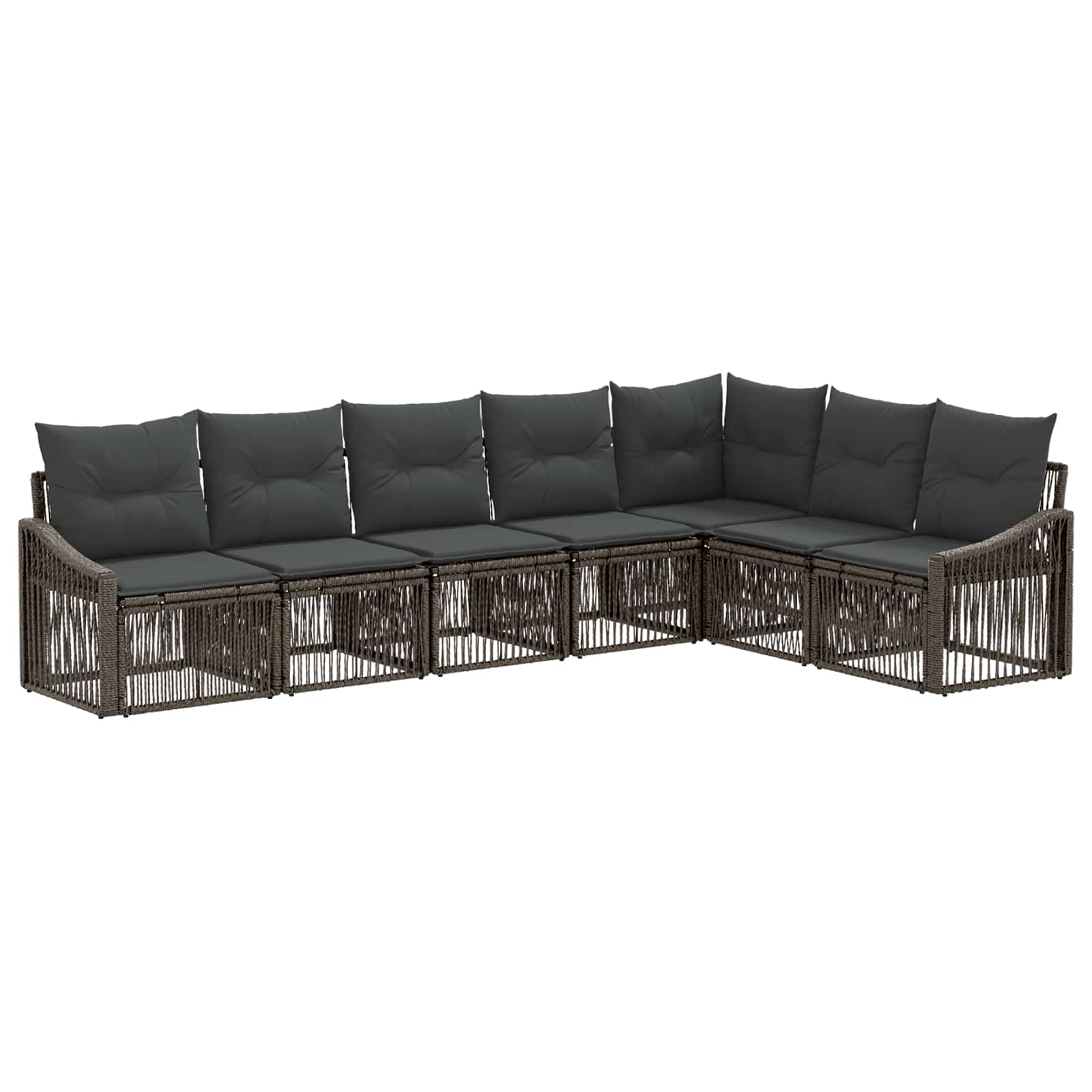 Gartensofa-set 7 pcs Grau Poly-Rattan