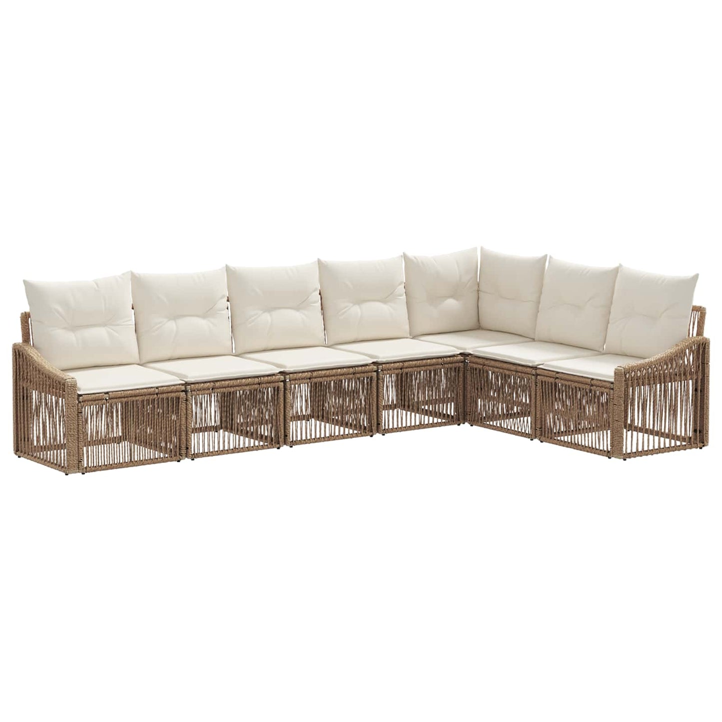 Gartensofa-set 7 pcs Beige Poly-Rattan