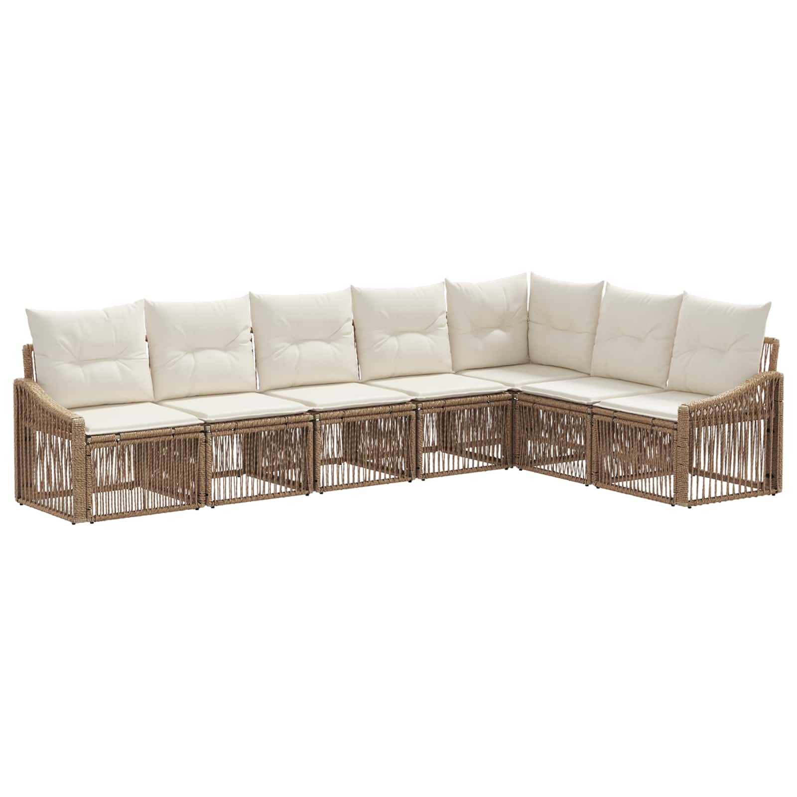 Gartensofa-set 7 pcs Beige Poly-Rattan