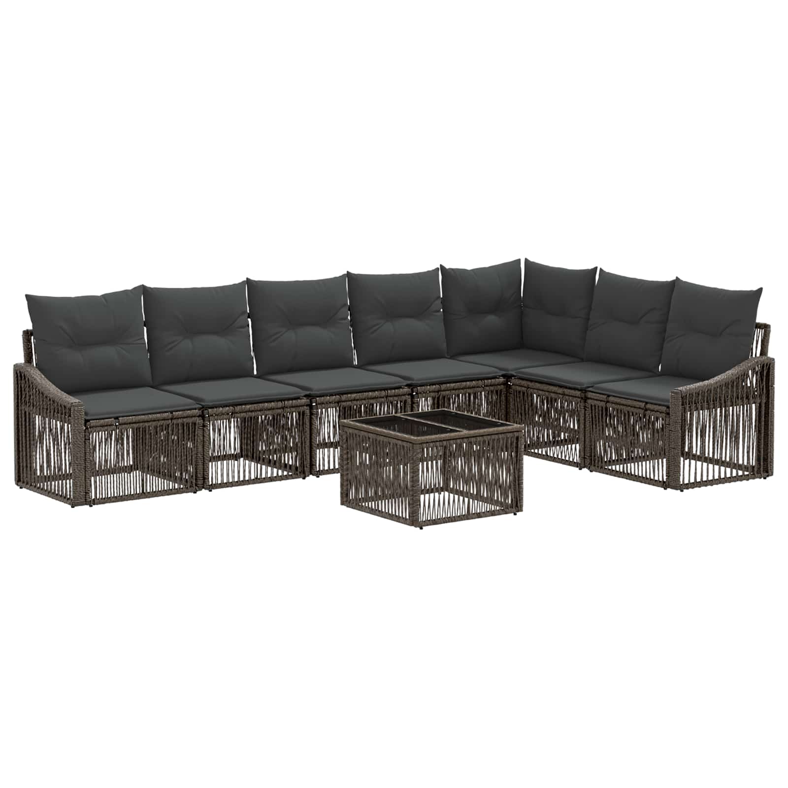 Gartensofa-set 8 stk. Grau Poly-Rattan