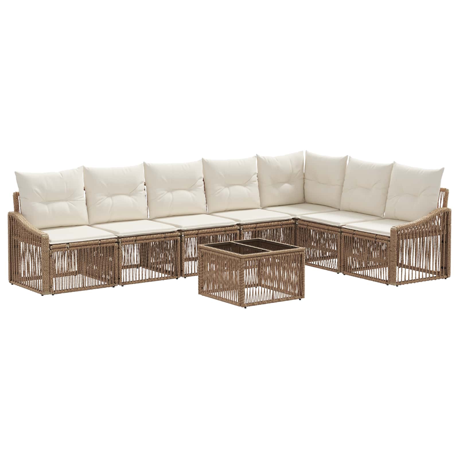 Gartensofa-set 8 pcs Beige Poly-Rattan