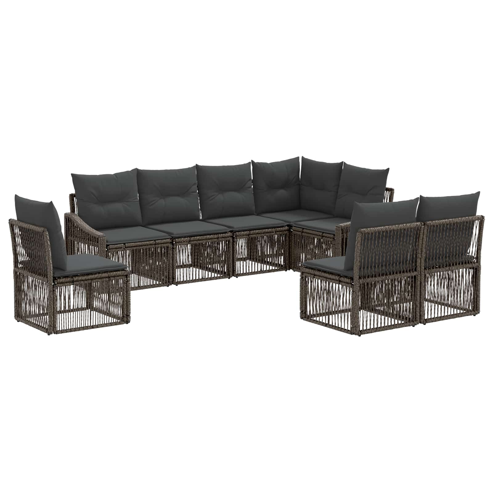 Gartensofa-set 8 pcs Grau Poly-Rattan