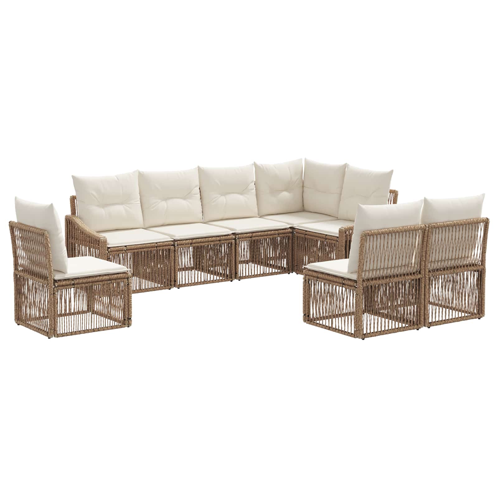 Gartensofa-set 8 pcs Beige Poly-Rattan