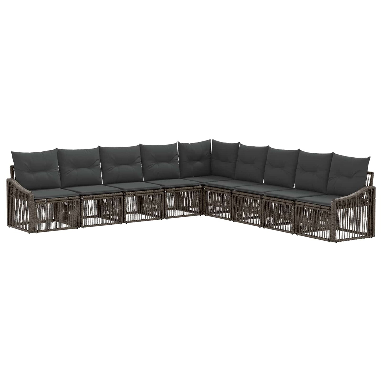 Gartensofa-set 9 pcs Grau Poly-Rattan
