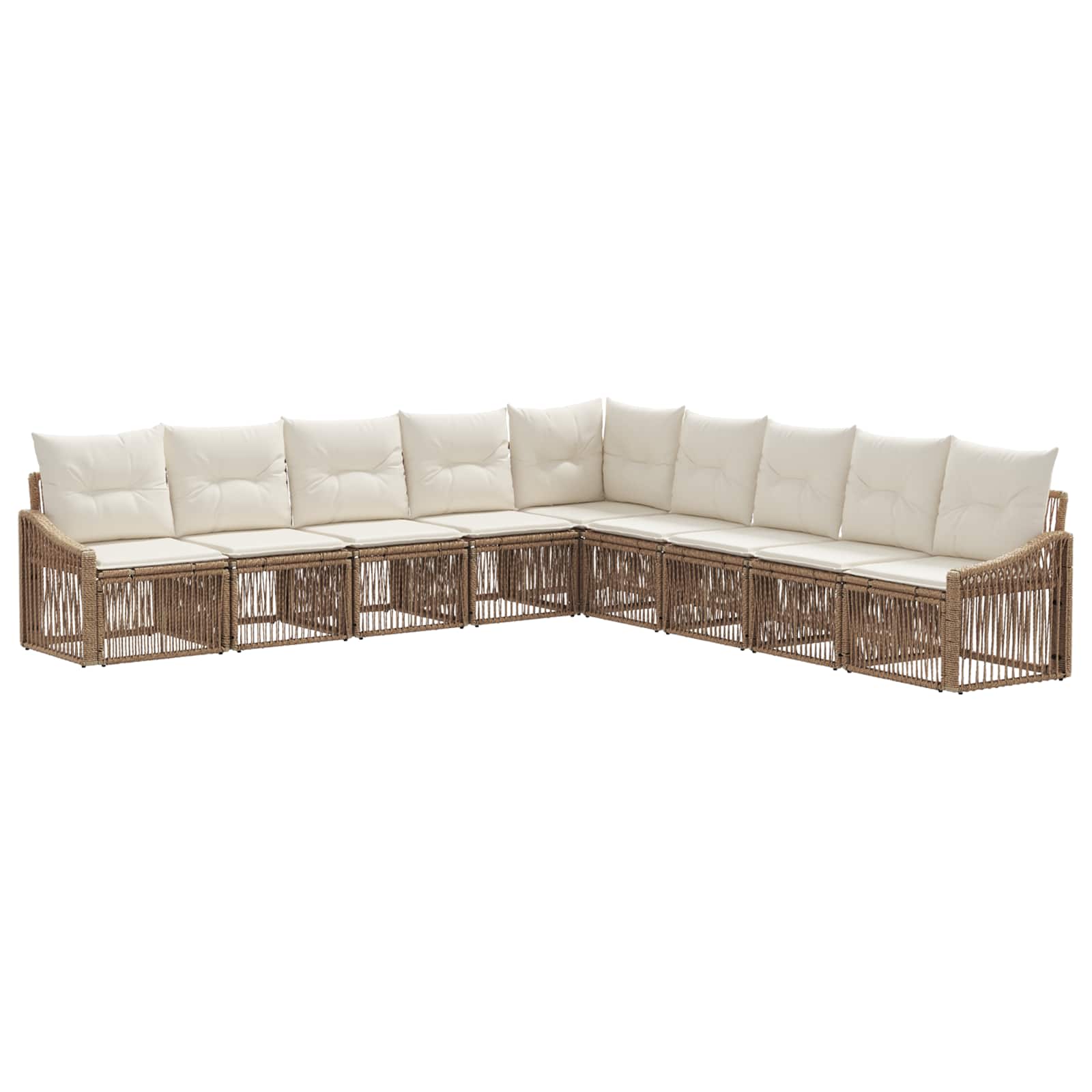 Gartensofa-set 9 pcs Beige Poly-Rattan