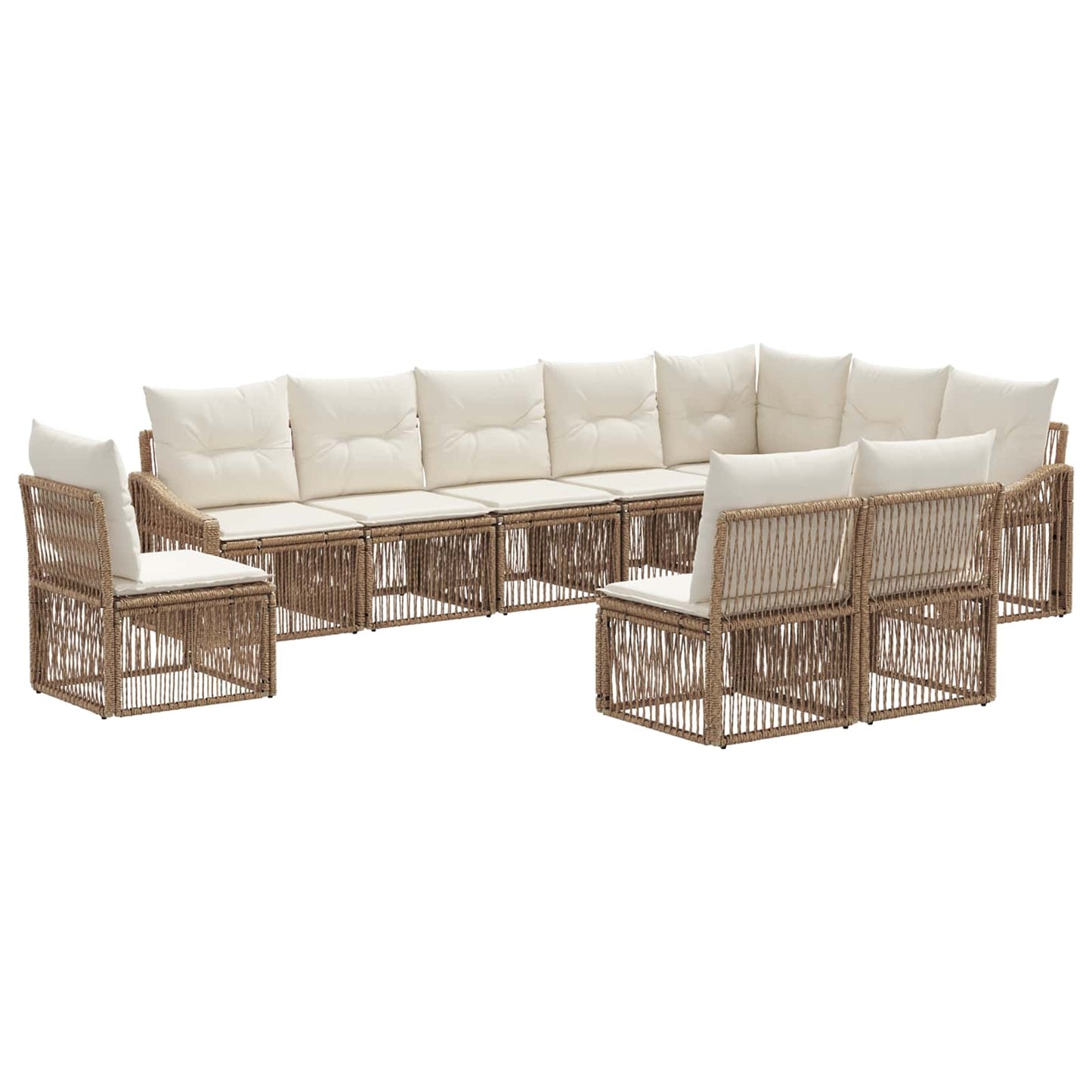Gartensofa-set 10 pcs Beige Poly-Rattan