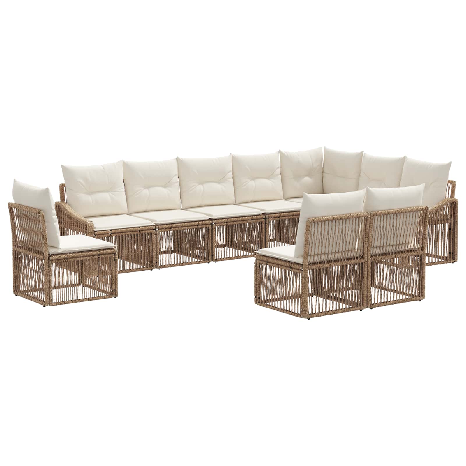 Gartensofa-set 10 pcs Beige Poly-Rattan