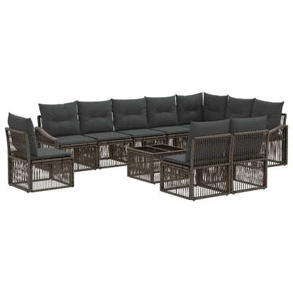 Gartensofa-set 11 stk. Grau Poly-Rattan