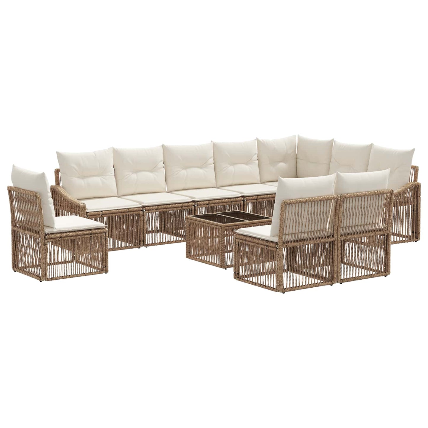 Gartensofa-set 11 pcs Beige Poly-Rattan