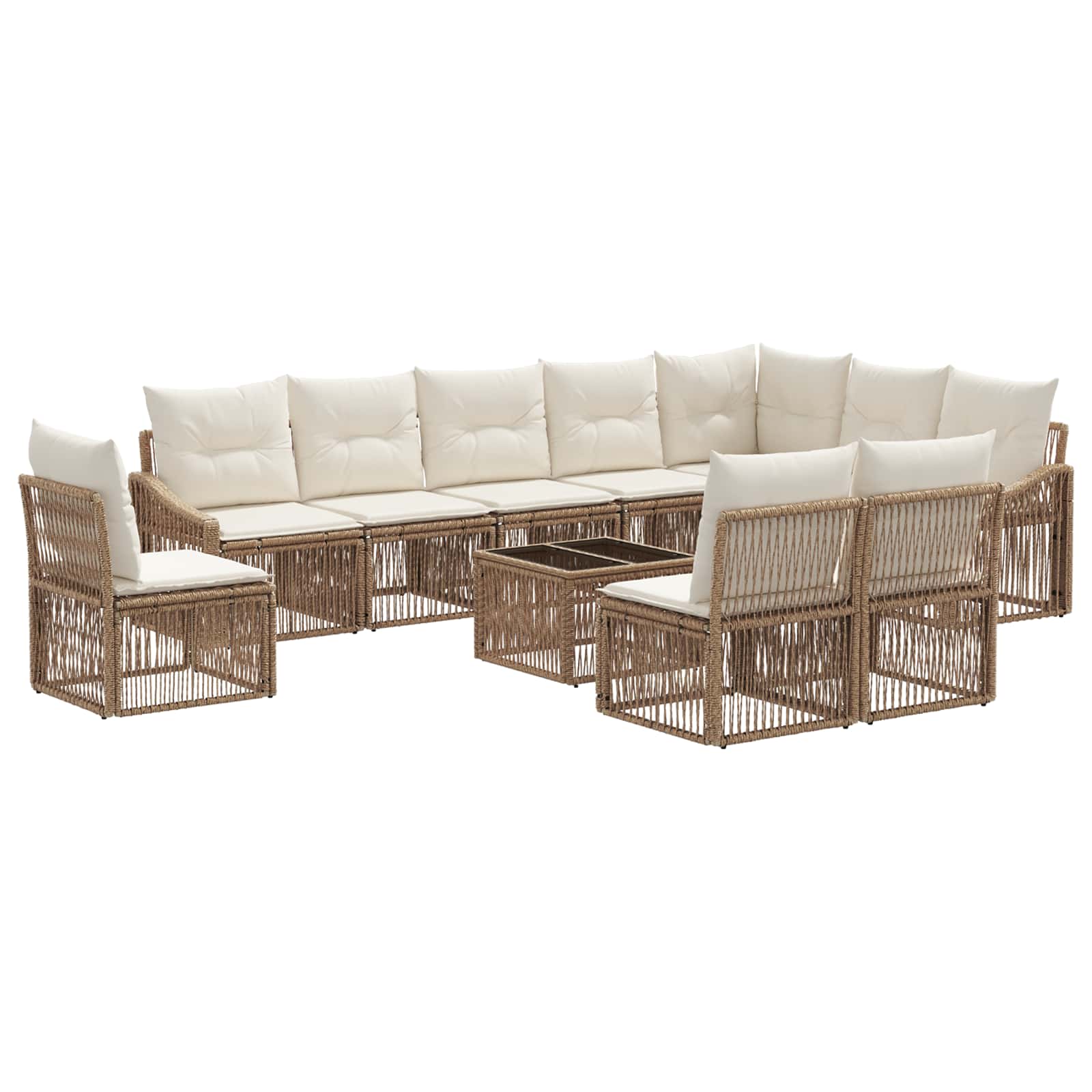 Gartensofa-set 11 pcs Beige Poly-Rattan