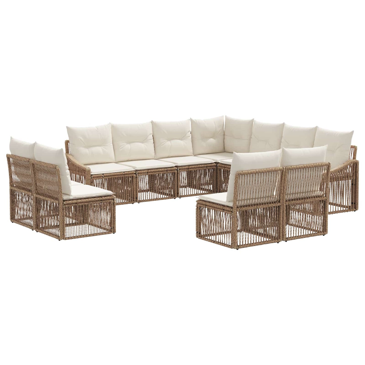 Gartensofa-set 11 pcs Beige Poly-Rattan