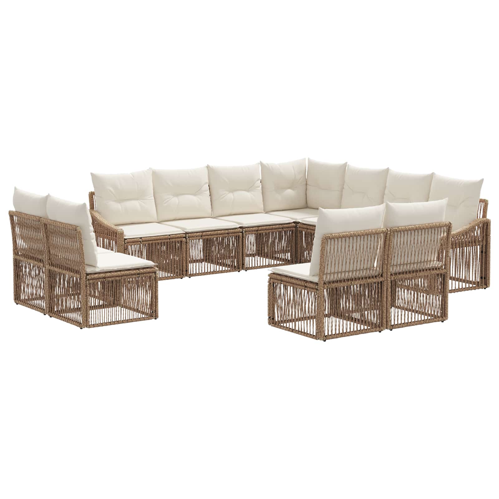 Gartensofa-set 11 pcs Beige Poly-Rattan