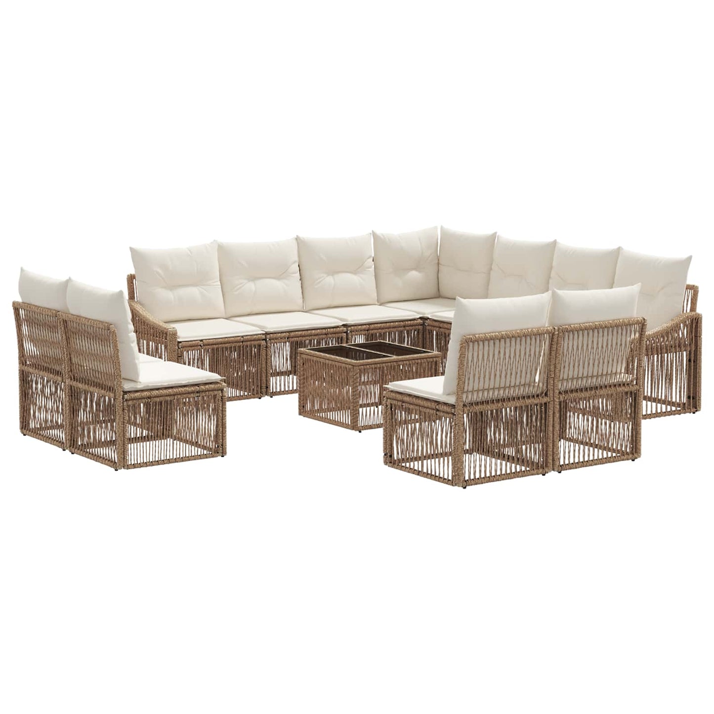 Gartensofa-set 12 pcs Beige Poly-Rattan