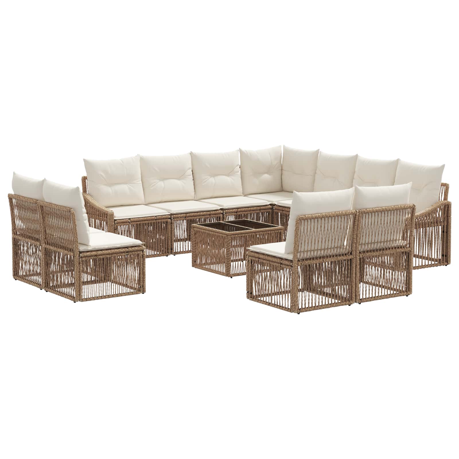 Gartensofa-set 12 pcs Beige Poly-Rattan