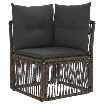 Gartensofa-set 9 stk. Grau Poly-Rattan