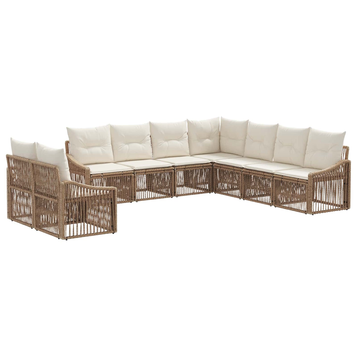 Gartensofa-set 9 pcs Beige Poly-Rattan