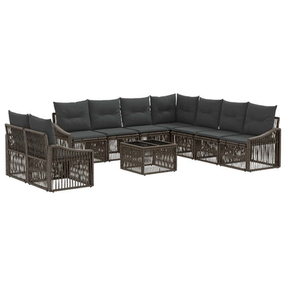 Gartensofa-set 10 stk. Grau Poly-Rattan